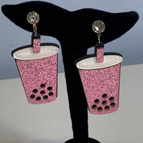 Bubble Tea Boba Milk Tea Earrings NEW! - Picture 4 of 8